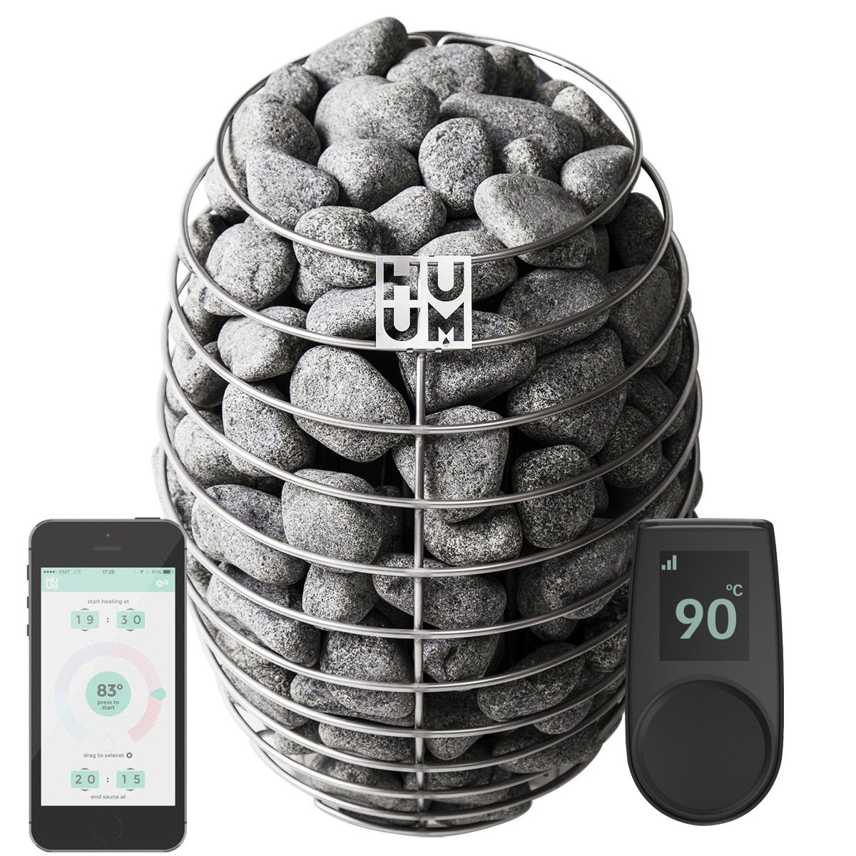 ELECTRIC SAUNA HEATER HUUM DROP + UKU BLACK CONTROL UNIT