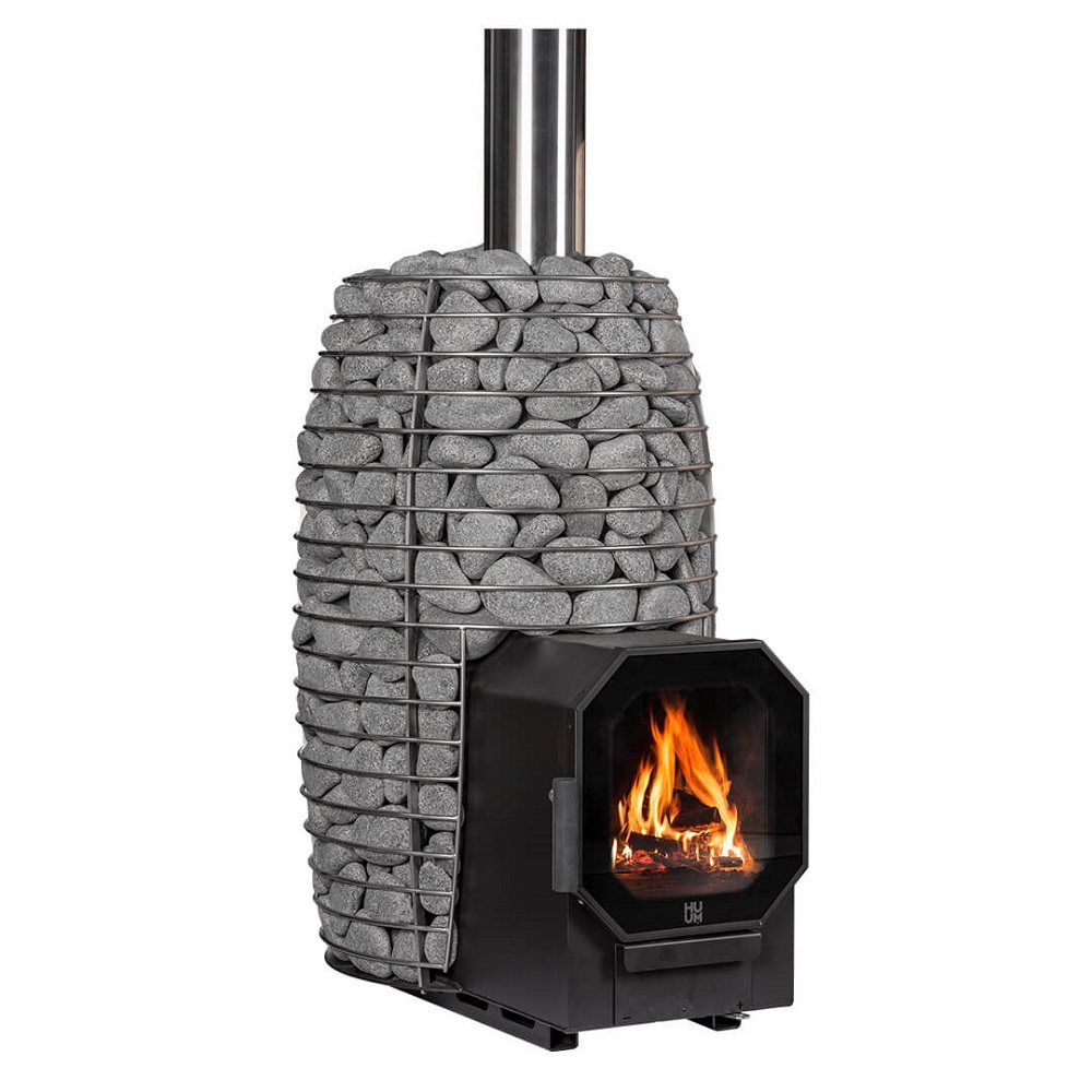 SAUNA WOODBURNING STOVE HUUM HIVE FLOW MINI LS 8,5kW, THROUGH THE WALL