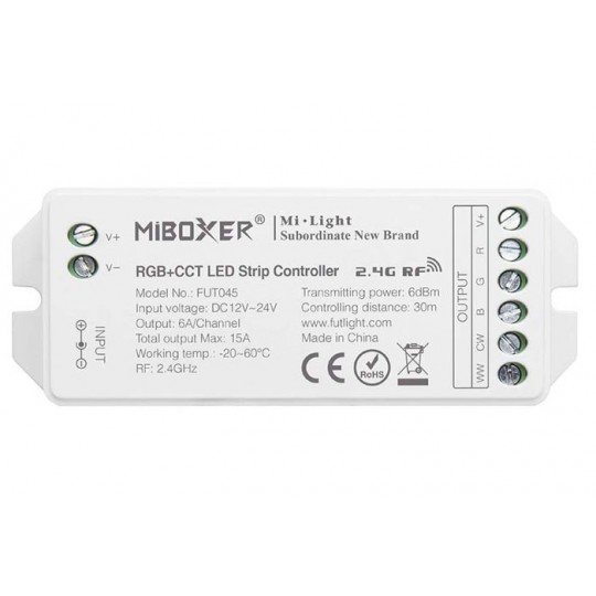 MIBOXER 4-ZONE RGB+CCT LED STRIP CONTROLLER, FUT045