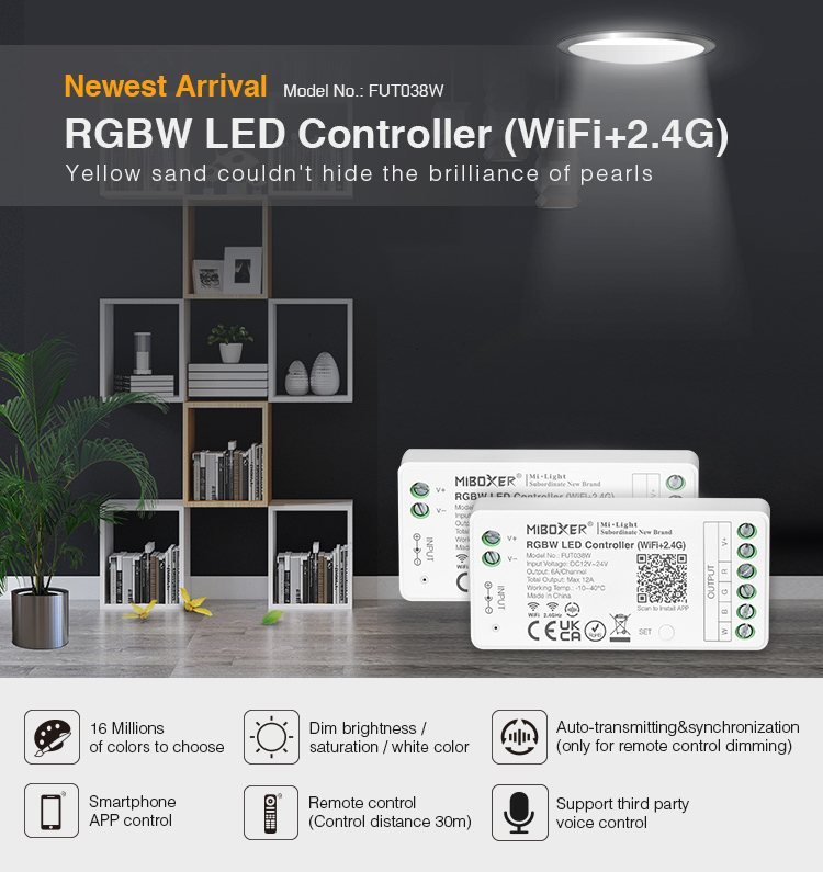 MILIGHT RGBW LED CONTROLLER (WIFI+2.4G) FUT038W