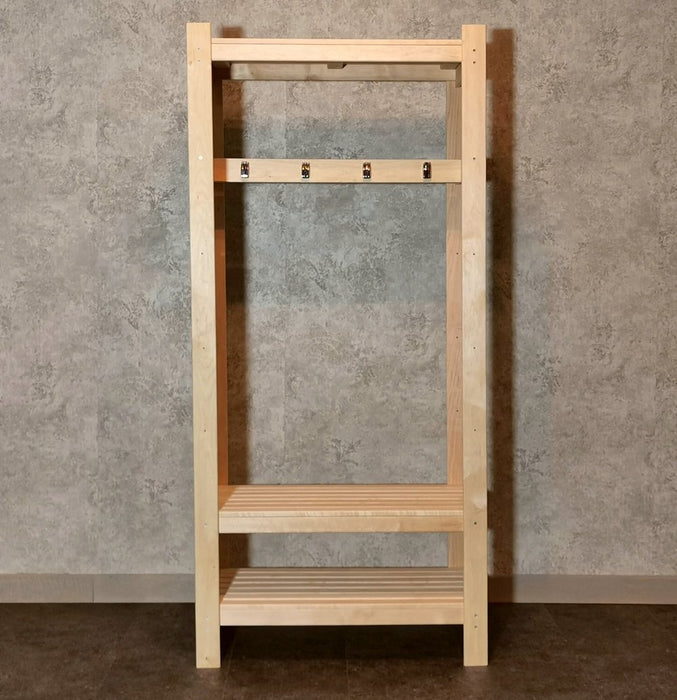 Coat Rack S 800x400x1750mm – Sauna & Home Wooden Hanger Shelf