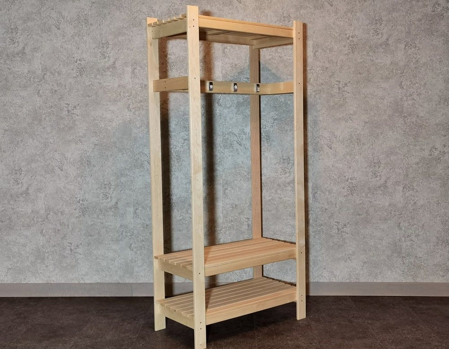Coat Rack S 800x400x1750mm – Sauna & Home Wooden Hanger Shelf