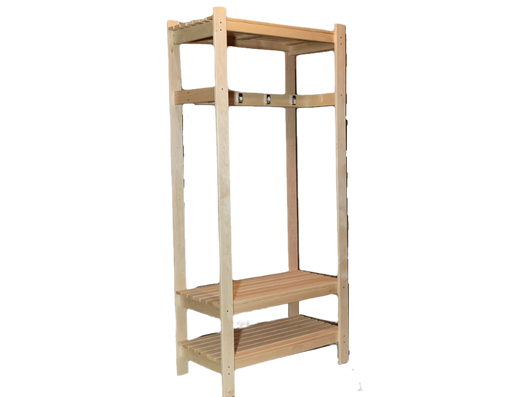 Coat Rack S 800x400x1750mm – Sauna & Home Wooden Hanger Shelf