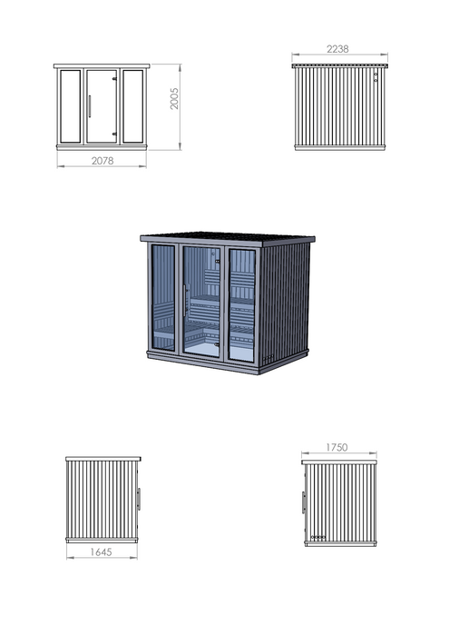 SAUNA CABIN 224x175, SAUNAINTER