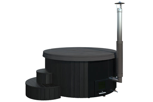 Hot Tub With Integrated Stove Black Edition 1150 L