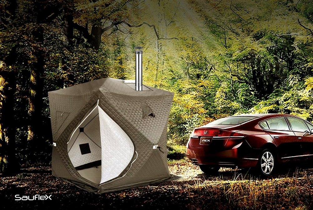 SAUFLEX Outdoor Sauna Tent – Portable Mobile Sauna 175x175x210 cm