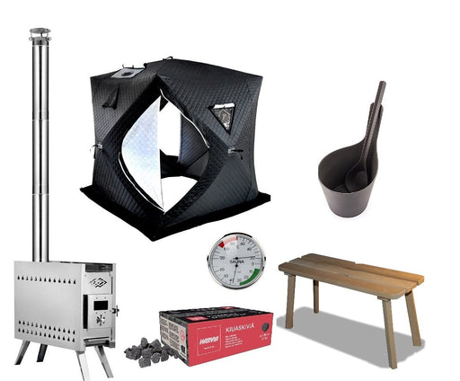 SAUFLEX Full Travel Sauna Tent Set – Portable Outdoor Sauna with Stove