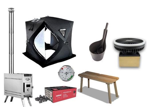 SAUFLEX Travel Set – Mobile Sauna Tent with Stove (2000x2000x2100mm)