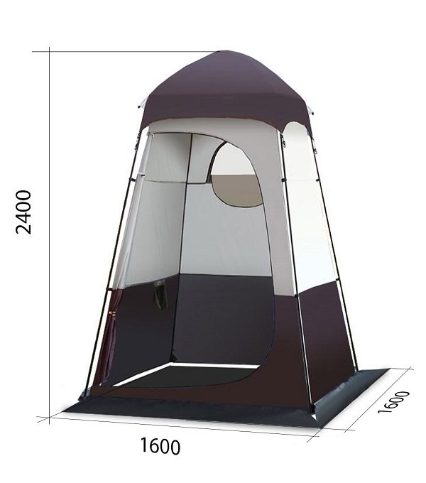 SAUFLEX Outdoor Shower Tent – 160x160x240 cm – Brown