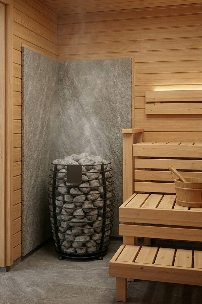 ELECTRIC SAUNA HEATER SAUFLEX KERO 9,0kW, BLACK, WITHOUT CONTROL UNIT