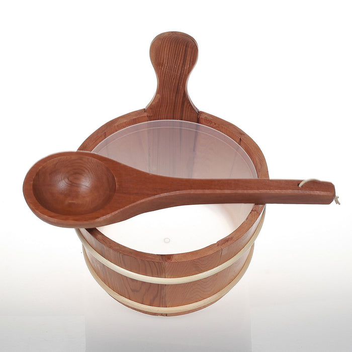 Sauflex 4L wooden bucket and 36cm ladle, cedar