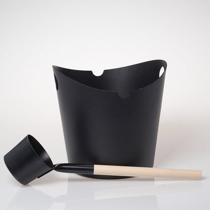 SAUFLEX ALUMINIUM BUCKET AND LADLE SET BLACK PACIFIC