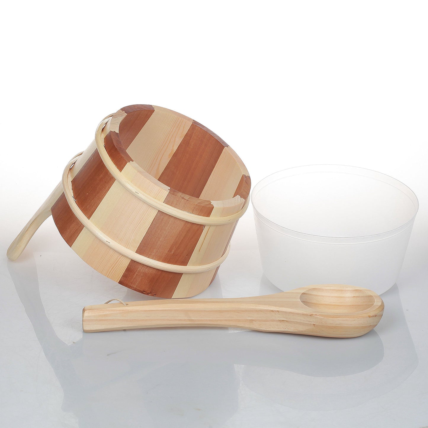 SAUFLEX 7L WOODEN BUCKETAND 36CM LADLE, PINE / CEDAR