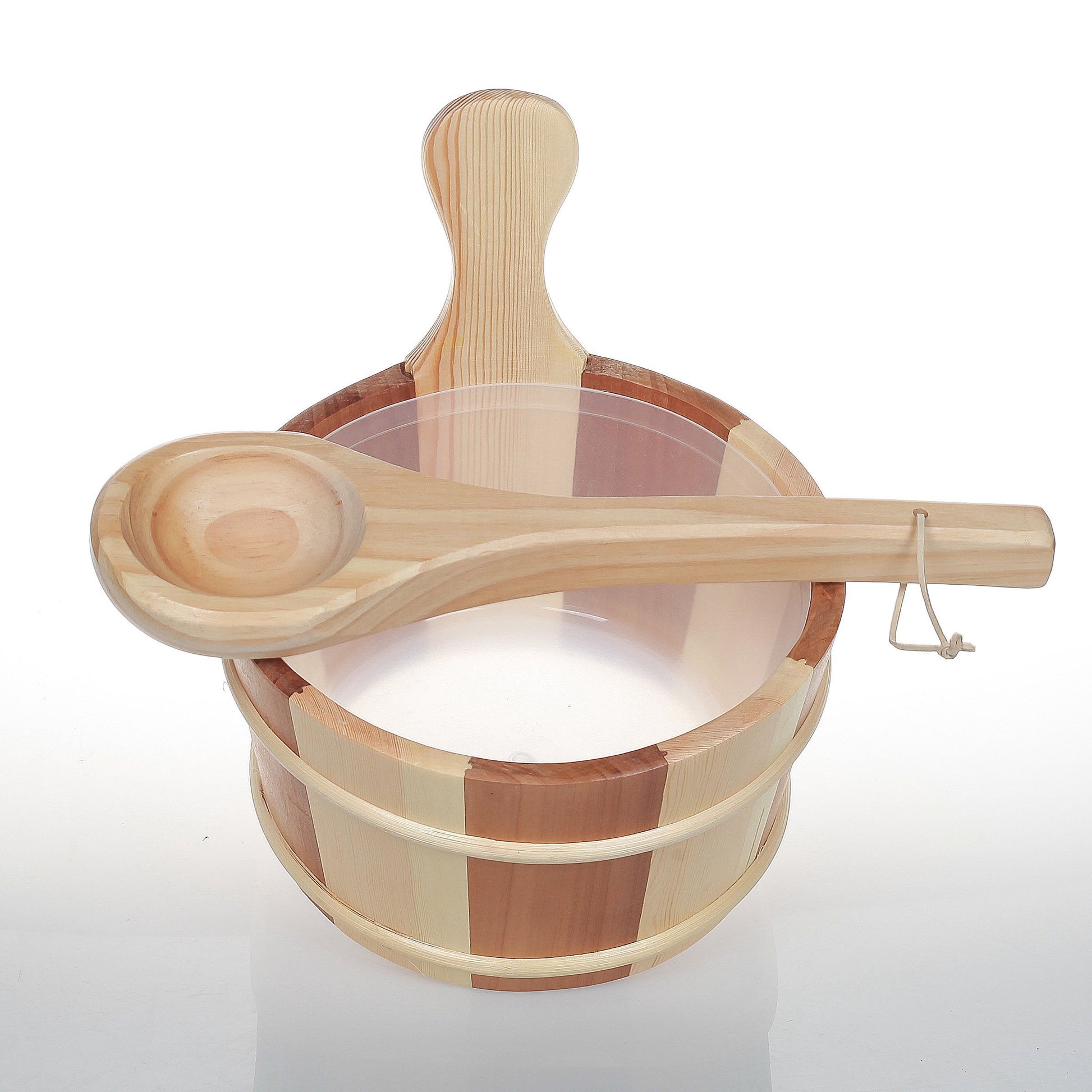 SAUFLEX 7L WOODEN BUCKETAND 36CM LADLE, PINE / CEDAR