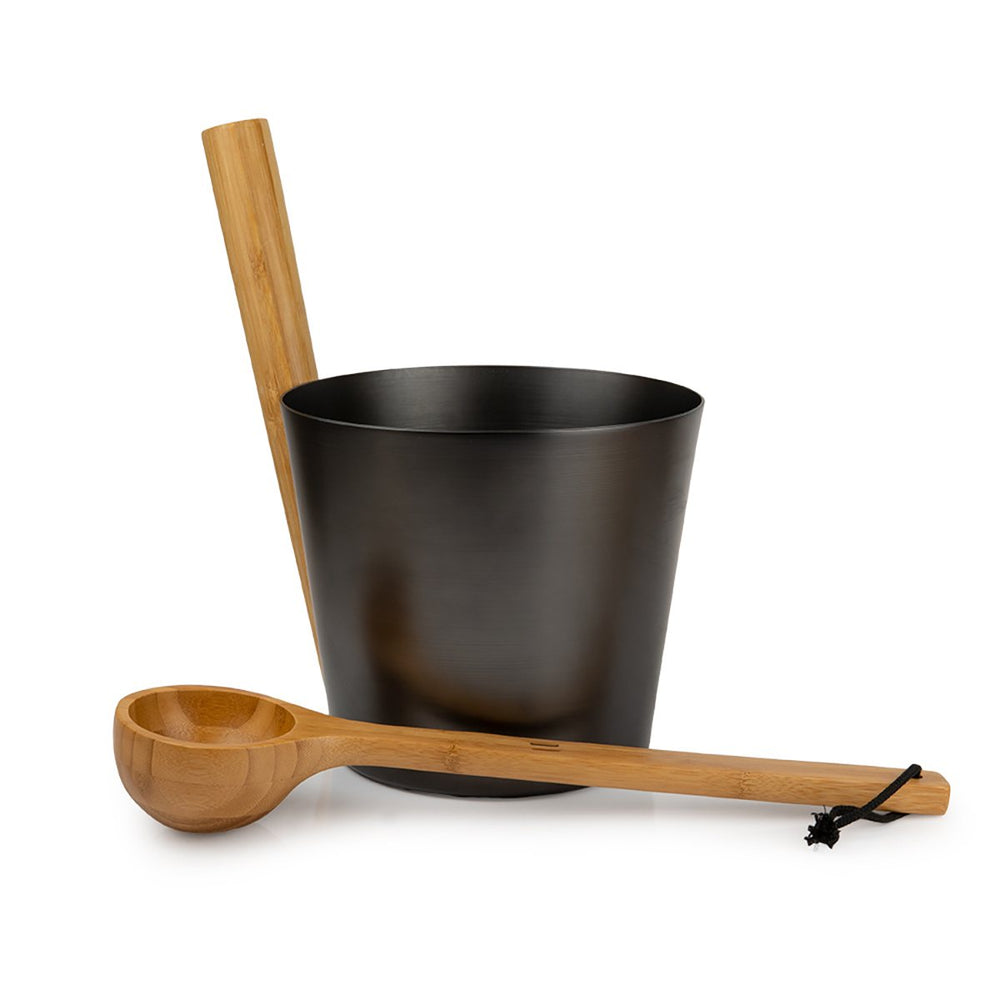 Rento Aluminium Bucket and Ladle Set Black