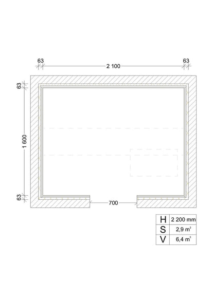 BUILDING KIT 2 - SAUNA STANDART, ASPEN