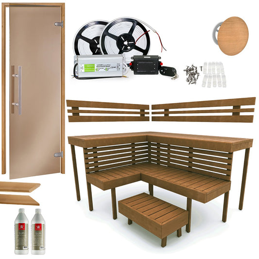 Building Kit — Sauna Optimal Thermo-Aspen | Interior Construction Kit with LED Lighting