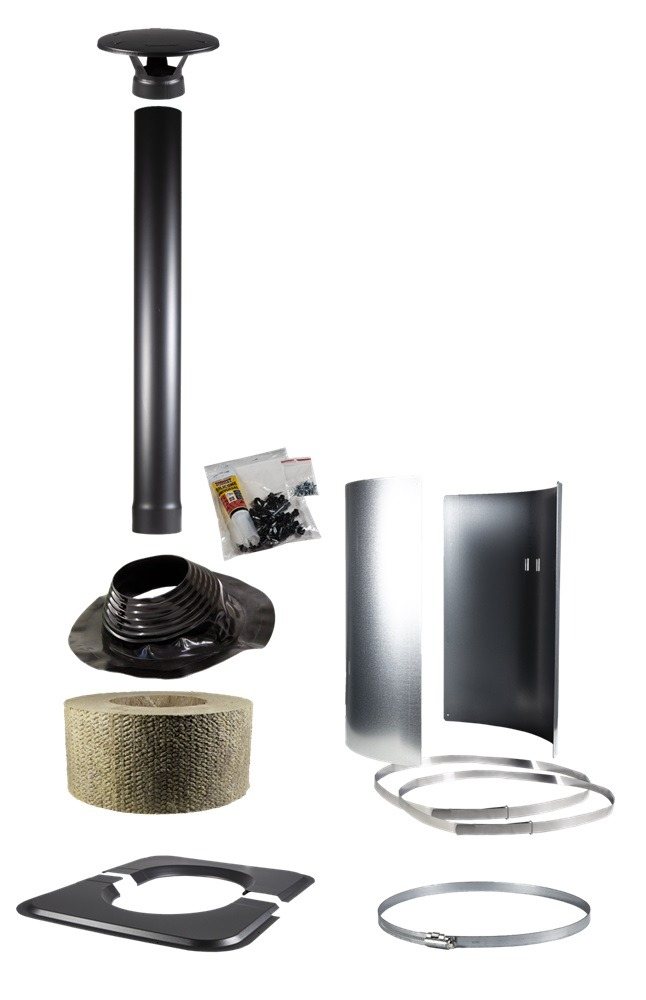 HARVIA WHP-ASM, MODULAR CHIMNEY SET, TILTED, BLACK