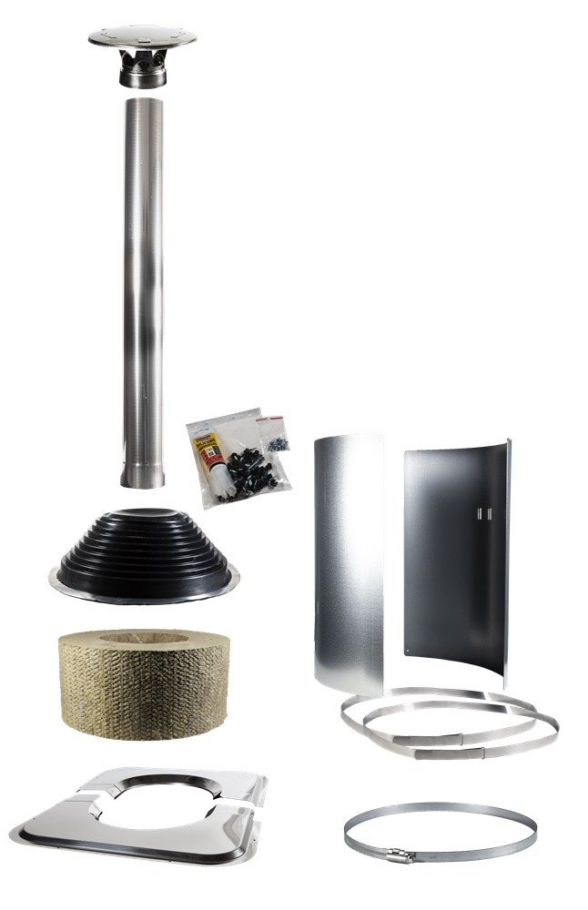 HARVIA WHP-ASSYM, MODULAR CHIMNEY SET, SYMMETRIC, STAINLESS STEEL