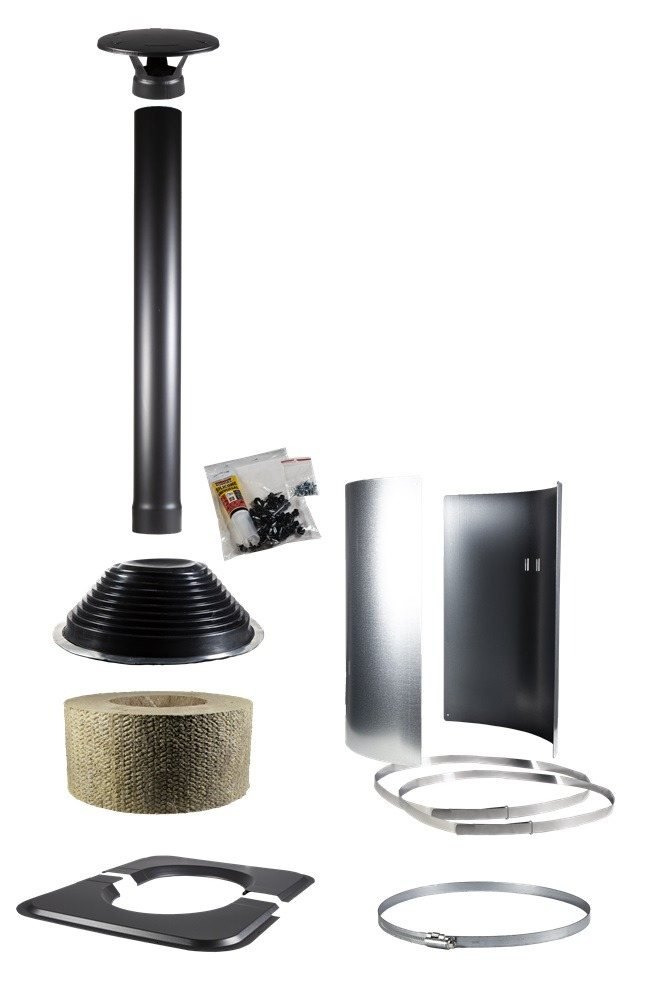 HARVIA WHP-ASSYMM, MODULAR CHIMNEY SET, SYMMETRIC, BLACK