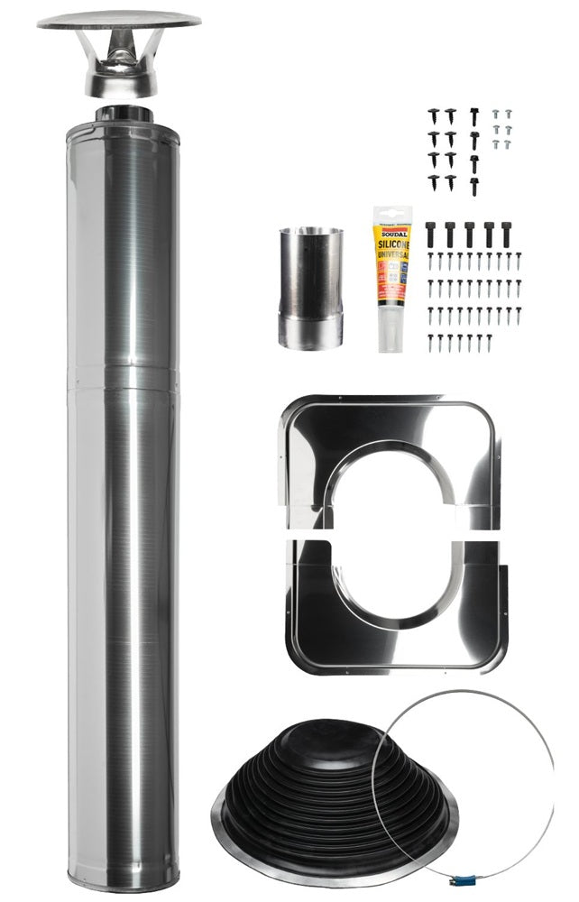 HARVIA WHP1500BS, MODULAR CHIMNEY SET BARREL SAUNA, STAINLESS STEEL