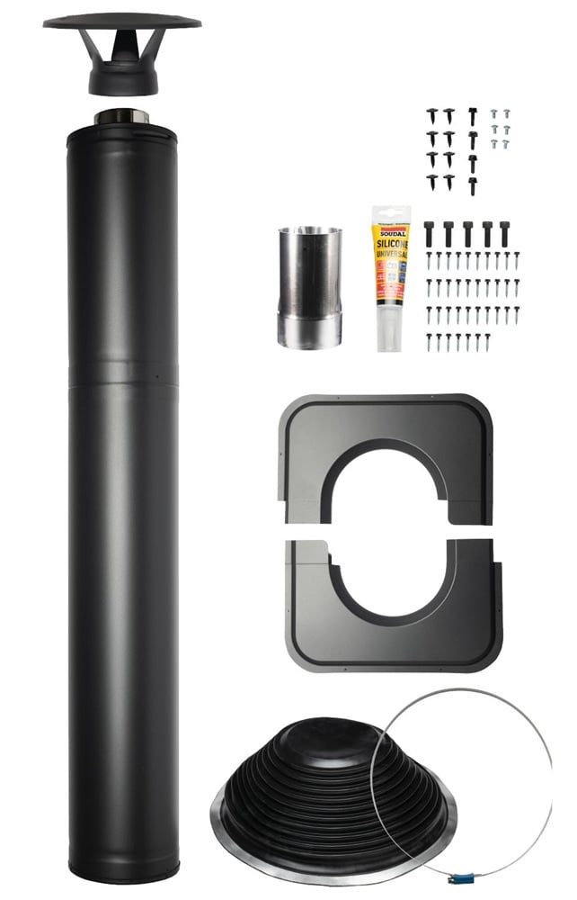 HARVIA WHP1500BSM, MODULAR CHIMNEY SET BARREL SAUNA, BLACK