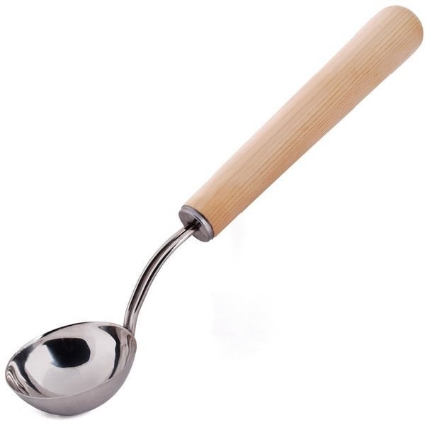 SAWO STAINLESS LADLE BIG 442-MP, 40CM PINE HANDLE