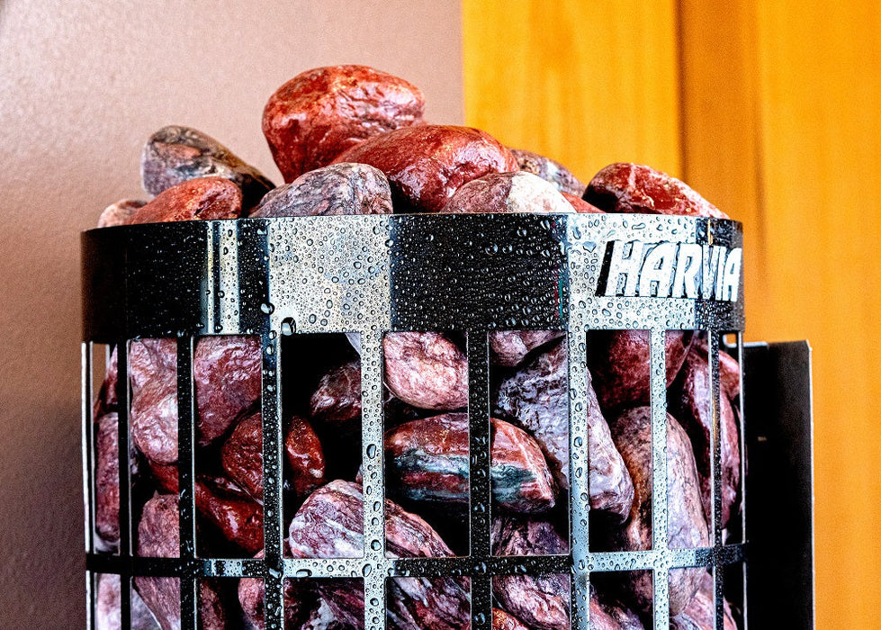 SAUFLEX Sauna Stones Red Jasper 3-5cm 15kg, Rounded