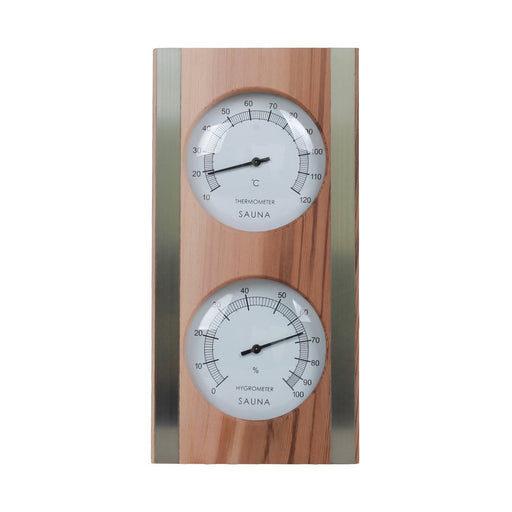 SAUFLEX Thermo-hygrometer, vertical, cedar