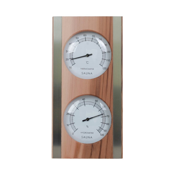 SAUFLEX Thermo-hygrometer, vertical, cedar