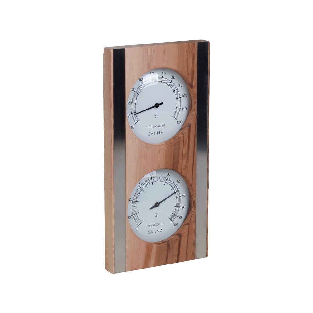 SAUFLEX Thermo-hygrometer, vertical, cedar
