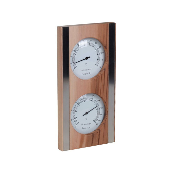 SAUFLEX Thermo-hygrometer, vertical, cedar
