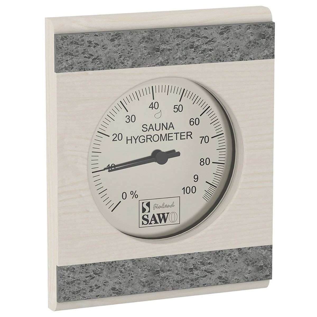 SAWO HYGROMETER 280-HRA, WITH STONE STRIP, ASPEN