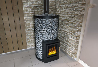 SAUNA WOODBURNING STOVE SKAMET SY-120 BT, WATER HEATING, BACK