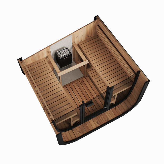 Outdoor Sauna ICON 220XL – Thermowood with Full Glass Front | SAUNAINTER