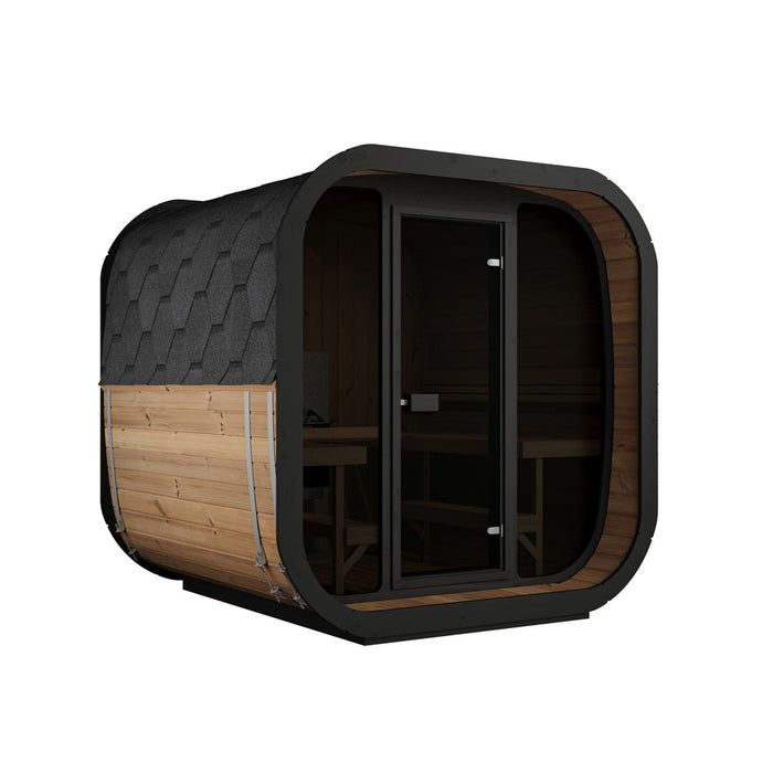 Outdoor Sauna ICON 220XL – Thermowood with Full Glass Front | SAUNAINTER
