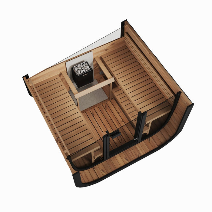 Outdoor Sauna ICON 220XL – Thermowood with Full Glass Front | SAUNAINTER