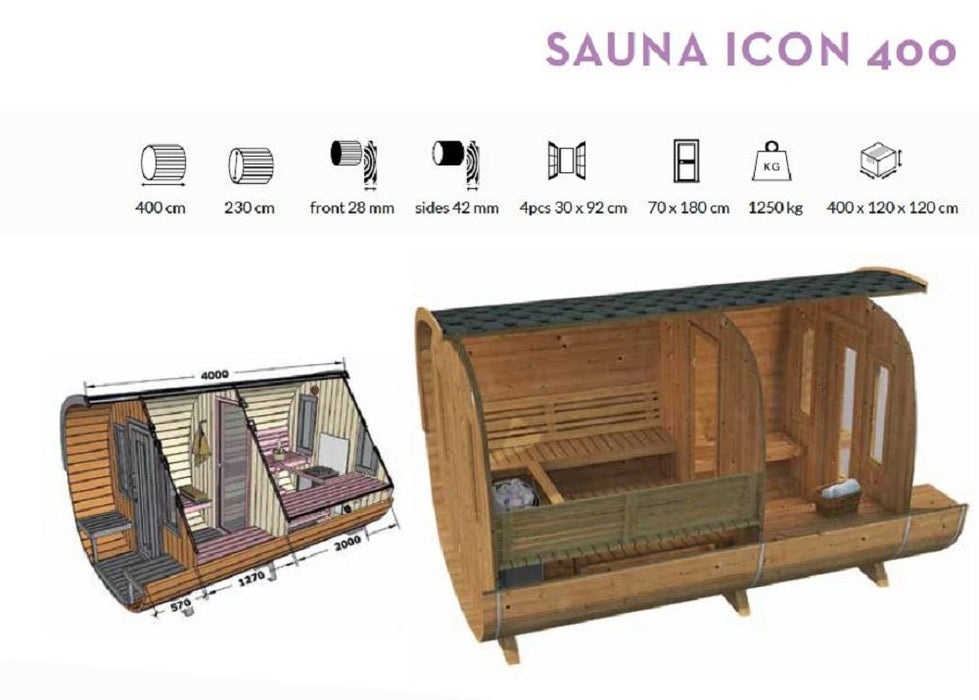 SAUNAINTER Outdoor Sauna Maison – Electric & Wood Burning Heater Models