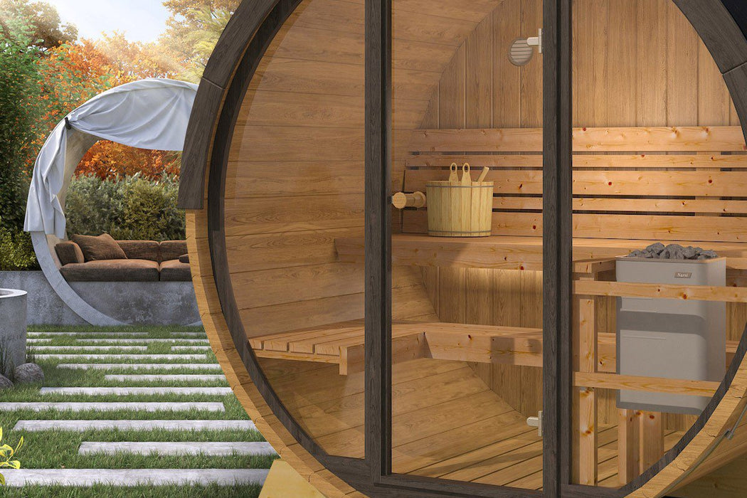 Outdoor Sauna Paradiso – Thermo Spruce | With or Without Glass