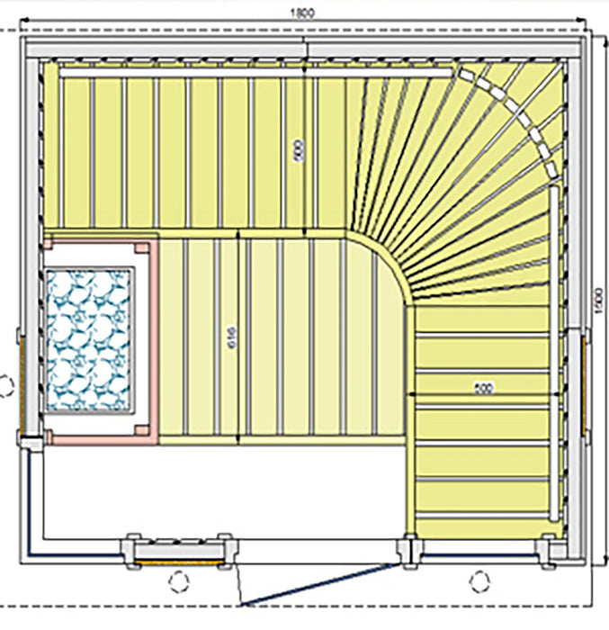 SAUNA Cabin Saunainter Leilisaun Exclusive 150 x 180