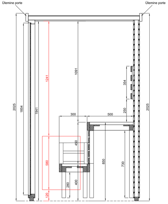 SAUNA CABIN WITH GLASS 150x120, SAUNAINTER