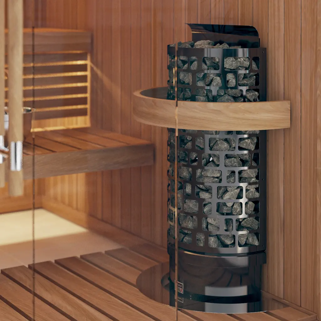ELECTRIC SAUNA HEATER SAWO ARIES WALL BLACK NI2, ARI3-60Ni-Wl-BL-P-C2 6,0kW, WITHOUT CONTROL UNIT