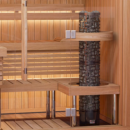 ELECTRIC SAUNA HEATER SAWO SAWO30 ROUND BLACK NB SW3-45NB-BL-P-C 4,5kW, WITH BUILT-IN CONTROL