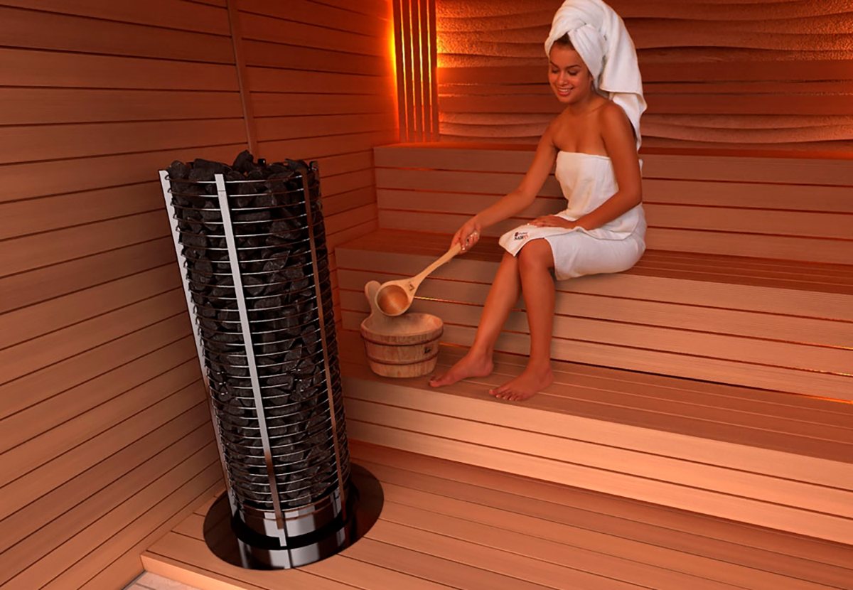 ELECTRIC SAUNA HEATER SAWO TOWER ROUND Ni TH6-105Ni-P, 10,5kW, WITHOUT CONTROL UNIT