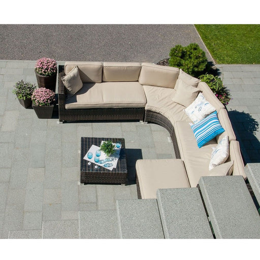 Garden Furniture Dawson set table corner sofa & ottoman – dark brown