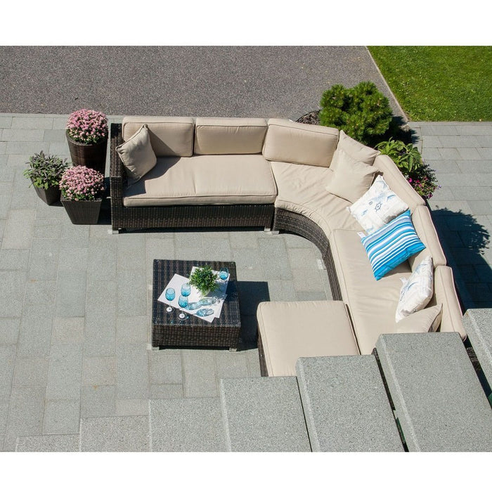 Garden Furniture Dawson set table corner sofa & ottoman – dark brown