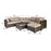 Garden Furniture Dawson set table corner sofa & ottoman – dark brown