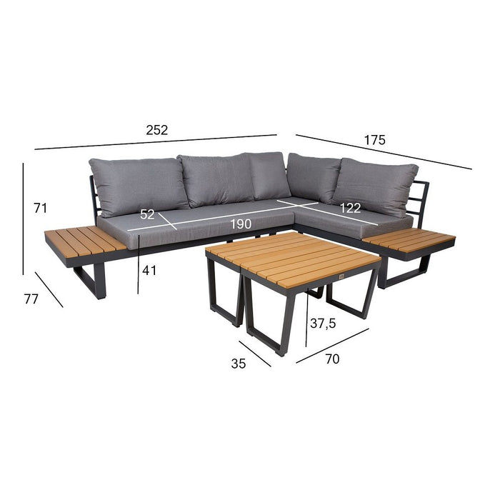 Garden Furniture Set Malta modular sofa, 2 tables