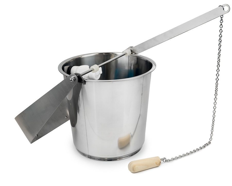 SAUFLEX COLD SHOWER BUCKET 18L, STAINLESS STEEL