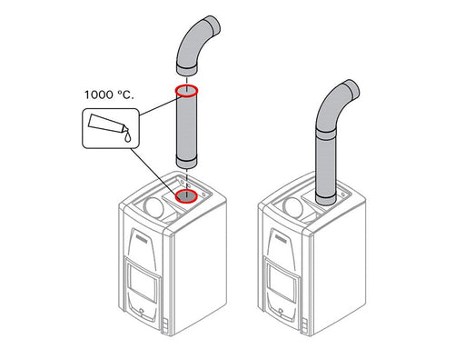 Bent Pipe for Woodburning Stove 45°, Ø130mm